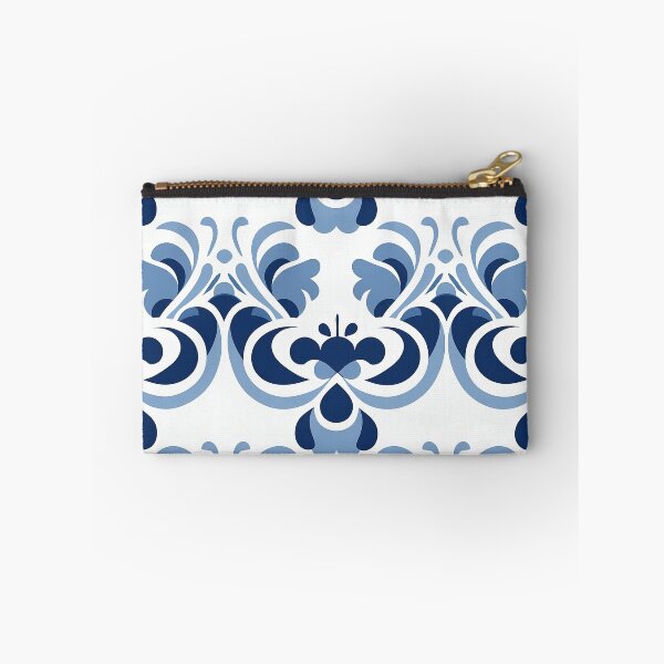 Item preview, Ornamental seamless pattern with blue flowers and white background designed and sold by exitbird.