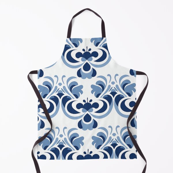 Item preview, Ornamental seamless pattern with blue flowers and white background designed and sold by exitbird.