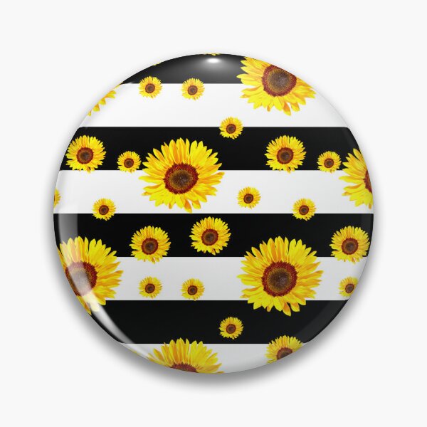 Item preview, Sunflower Black White Stripes Surface Pattern Design designed and sold by PatternTitan.