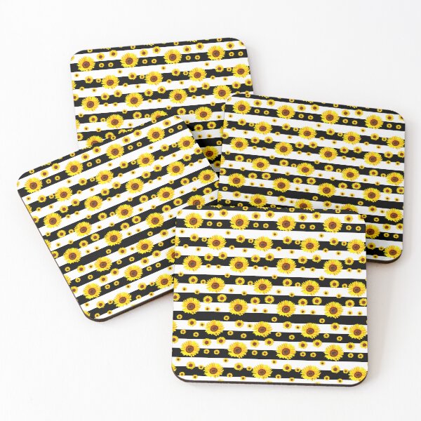 Item preview, Sunflower Black White Stripes Surface Pattern Design designed and sold by PatternTitan.