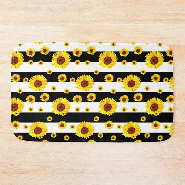 Item preview, Sunflower Black White Stripes Surface Pattern Design designed and sold by PatternTitan.