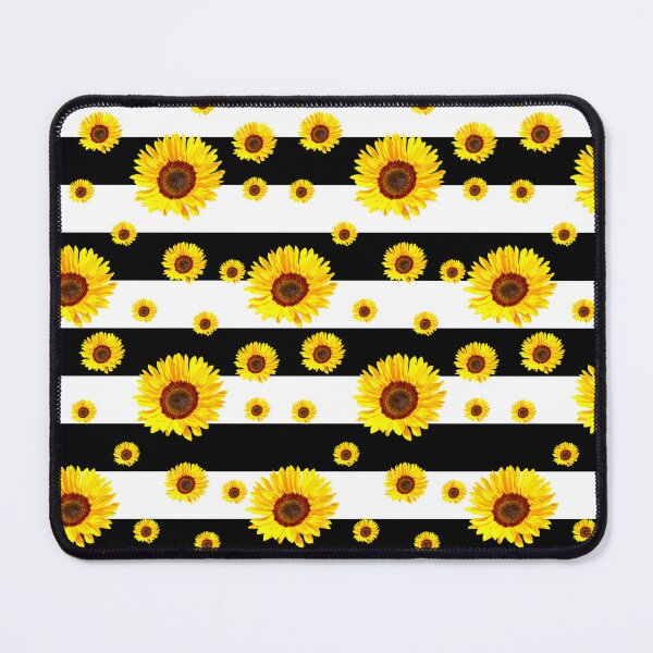 Item preview, Sunflower Black White Stripes Surface Pattern Design designed and sold by PatternTitan.