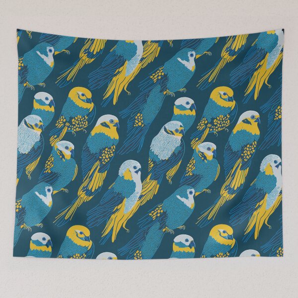 Item preview, Vintage Style Budgerigar Pattern designed and sold by SparkleBrush.