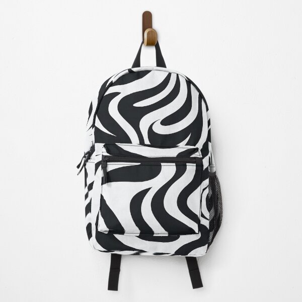Item preview, Zebra pattern with swirling lines in black and white, seamless designed and sold by exitbird.