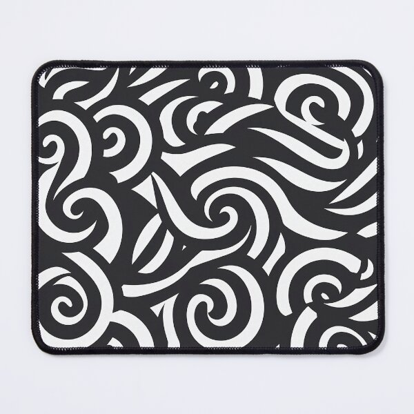 Item preview, Black and white seamless pattern, maori art, swirling vortexes designed and sold by exitbird.