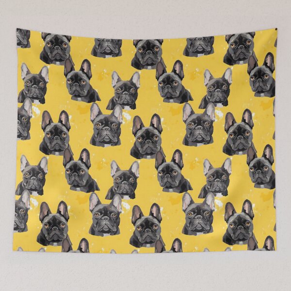 Item preview, Charcoal & Yellow Frenchie Composite Overlay Pattern #6 designed and sold by ARTficiallyAnon.