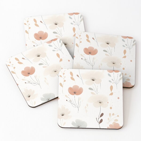Item preview, Seamless floral pattern on a light beige background, minimalist, soft and dreamy designed and sold by exitbird.