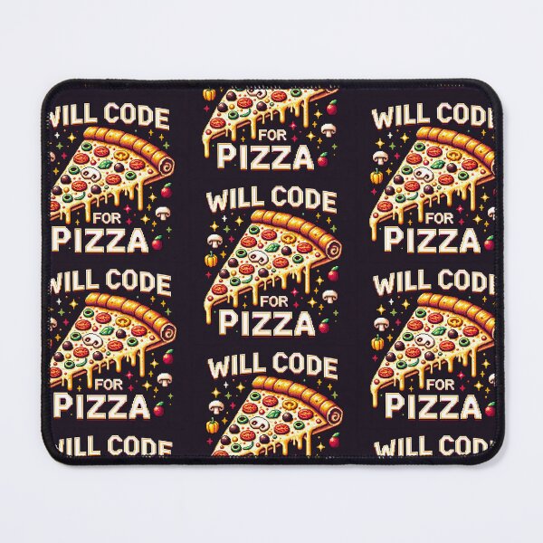 Item preview, Retro Gamer's Delight: 'Will Code for Pizza' Pixel Art Sticker designed and sold by pixlexi.