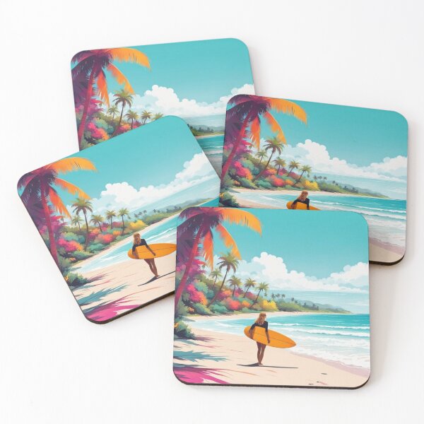 Item preview, Surfer Girl on tropical beach designed and sold by JackFreestone.