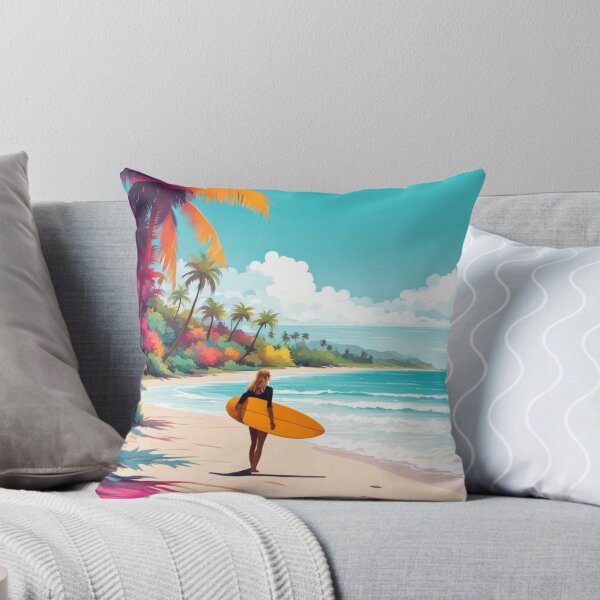 Item preview, Surfer Girl on tropical beach designed and sold by JackFreestone.
