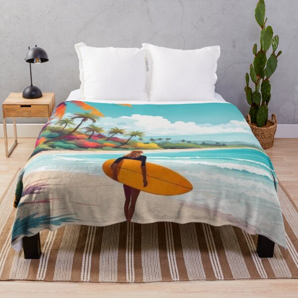 Item preview, Surfer Girl on tropical beach designed and sold by JackFreestone.