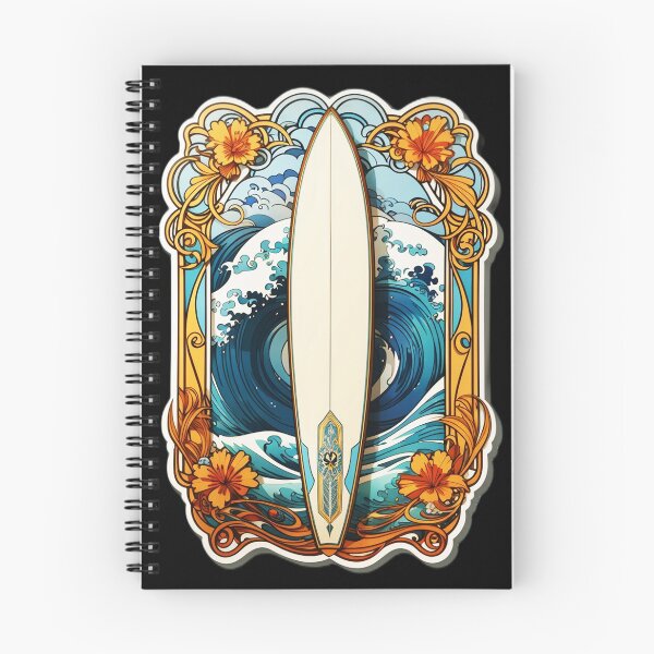 Item preview, Art Nouveau Surfboard with Retro Border designed and sold by NautiChic.