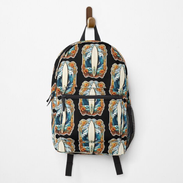 Item preview, Art Nouveau Surfboard with Retro Border designed and sold by NautiChic.