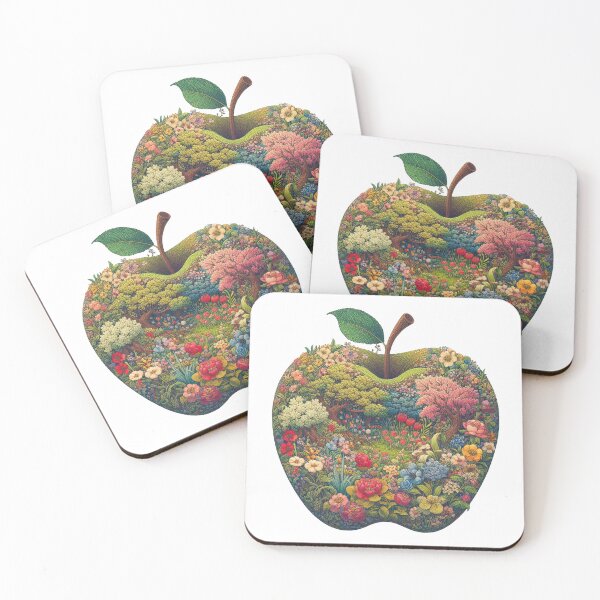 Item preview, Art of apples embroidered with beautiful flowers and trees. designed and sold by Natcharee.