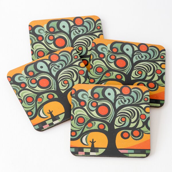 Item preview, Abstract Orange Tree - A Fusion of Fauvist, Cubist, and Primitivist Styles in Vivid Color Blocks designed and sold by OlfactoART Studio.
