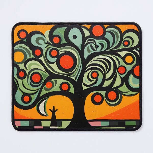 Item preview, Abstract Orange Tree - A Fusion of Fauvist, Cubist, and Primitivist Styles in Vivid Color Blocks designed and sold by OlfactoART Studio.