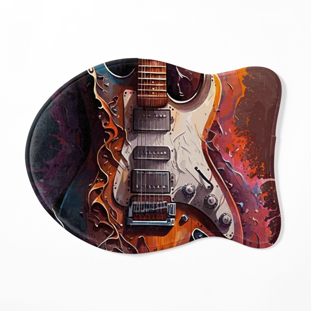 Sonic Palette: Electric Guitar Oil Painting Sticker for Sale by