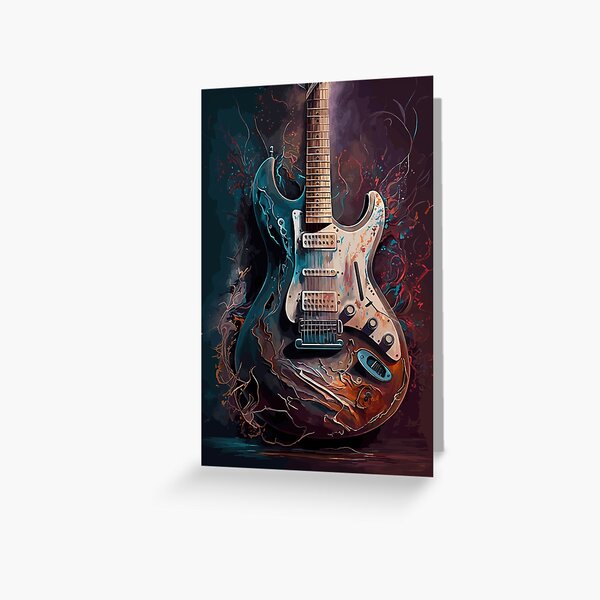 Sonic Palette: Electric Guitar Oil Painting Sticker for Sale by  Spacefoxart