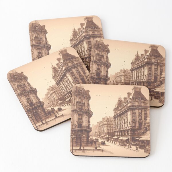 Item preview, Sepia tone Paris street scene designed and sold by Helleradi.