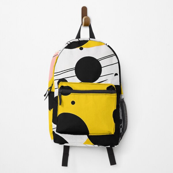 Item preview, Chic Monochrome Magic: Sleek Lines & Yellow Dots - Abstract Elegance designed and sold by PaintbrushPlace.