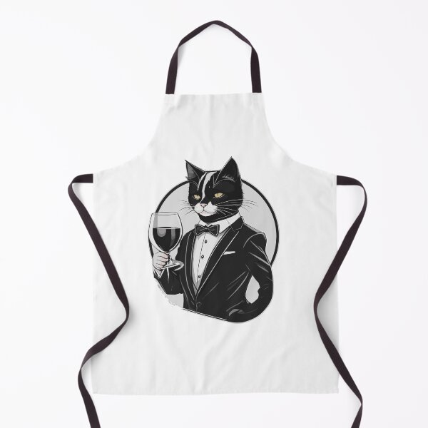 Item preview, cat in a black suit drinking wine designed and sold by cutiepie11cats.