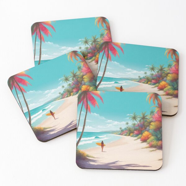 Item preview, Surfer girl on tropical beach designed and sold by JackFreestone.