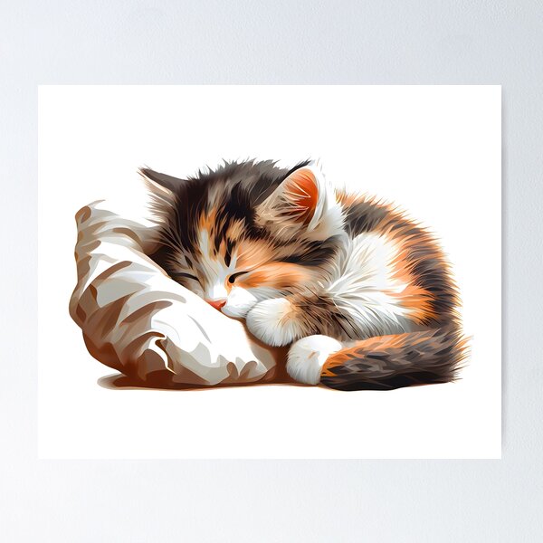 Pixel art cute cat Sleeping Poster for Sale by Robibahroni