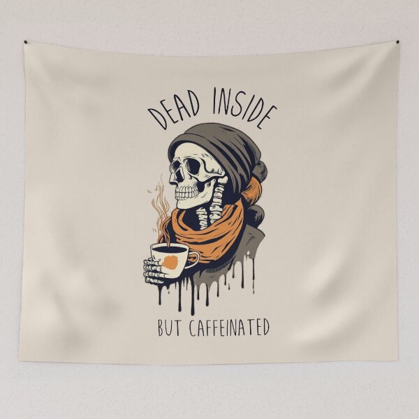 Item preview, Dead Inside But Caffeinated Halloween Skeleton Coffee designed and sold by brytfanna.