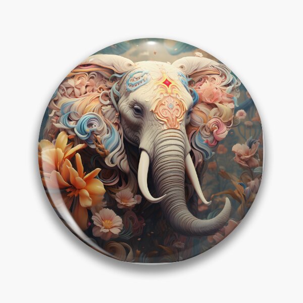 Item preview, A beautiful elephant surrounded by flowers designed and sold by Elephant-Shop.