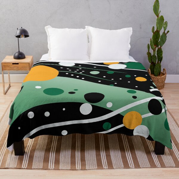 Item preview, Chic Monochrome Elegance: Sleek Lines & Green Polka Dots designed and sold by PaintbrushPlace.