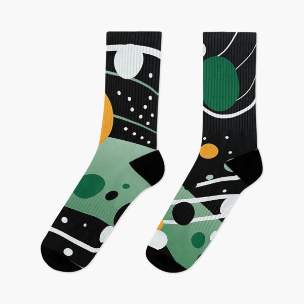 Item preview, Chic Monochrome Elegance: Sleek Lines & Green Polka Dots designed and sold by PaintbrushPlace.