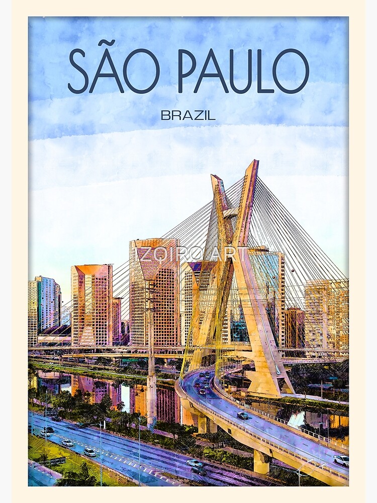 Premium Vector  Sao paulo skyline silhouette brazil flag travel souvenir  sticker vector illustration