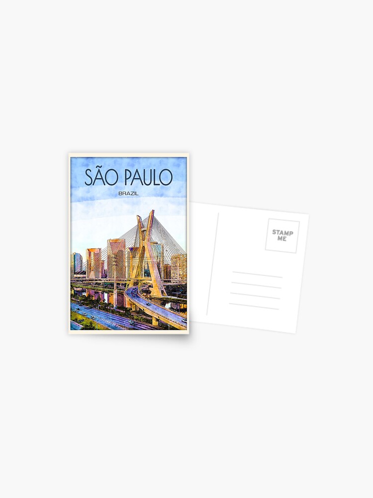Premium Vector  Sao paulo skyline silhouette brazil flag travel souvenir  sticker vector illustration