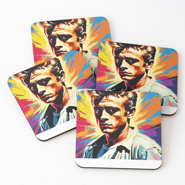 Item preview, James Dean Rebel Without a Cause Digital Portrait on a trippy pop art background designed and sold by clon-dot-net.
