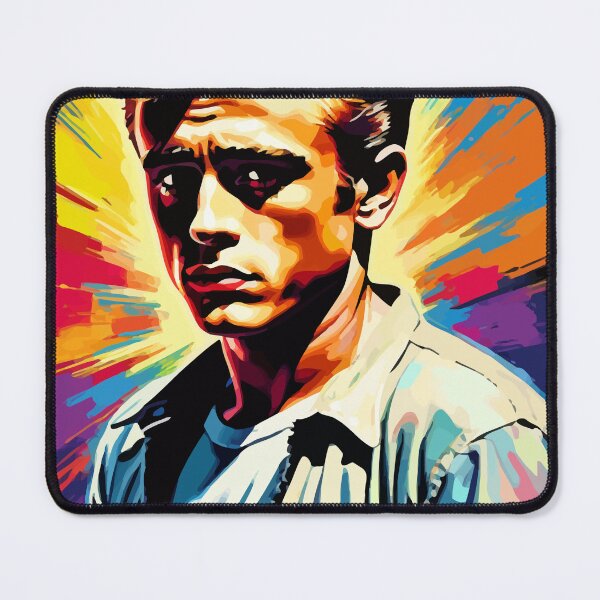 Item preview, James Dean Rebel Without a Cause Digital Portrait on a trippy pop art background designed and sold by clon-dot-net.