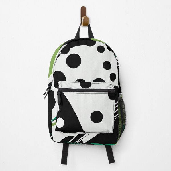 Item preview, Chic Monochrome Elegance: Sleek Lines & Green Polka Dots designed and sold by PaintbrushPlace.
