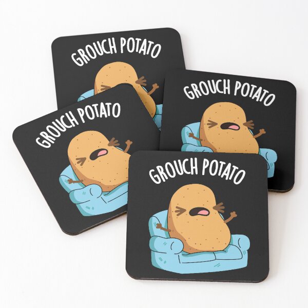 Item preview, Grouch Potato Funny Veggie Puns (Dark BG) designed and sold by punnybone.