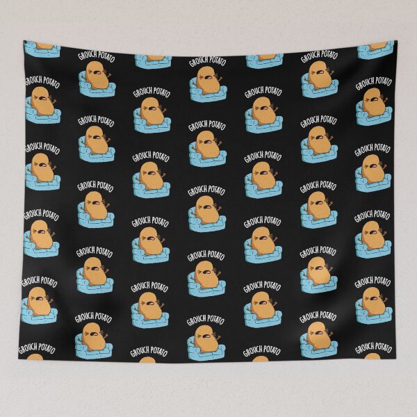 Item preview, Grouch Potato Funny Veggie Puns (Dark BG) designed and sold by punnybone.