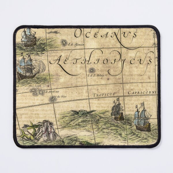 Item preview, ships and monsters on the Africa map designed and sold by Francespoppy.