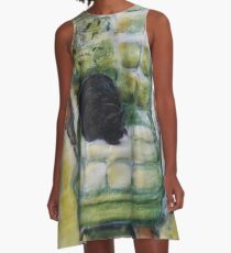 Natasha in the Chartreuse Chair A-Line Dress