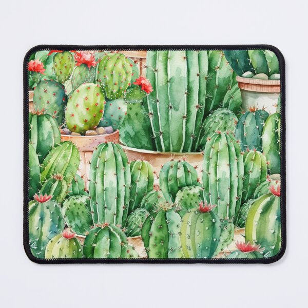 Item preview, a lot of cacti, watercolor pattern designed and sold by in-leggings.
