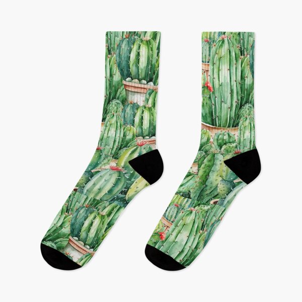 Item preview, a lot of cacti, watercolor pattern designed and sold by in-leggings.