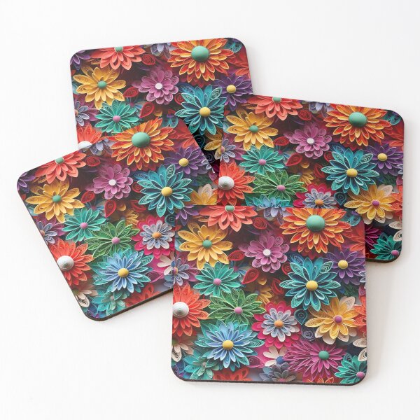 Item preview, Retro design that is reminiscent of floral pop art motifs made of fabric, wool and felt designed and sold by Pflugart.