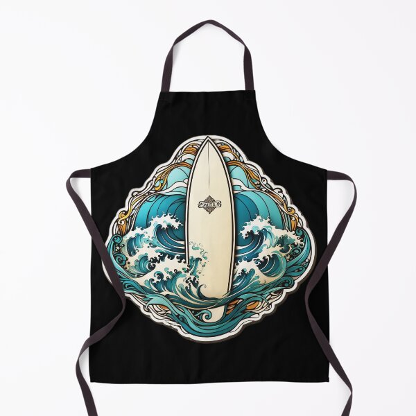 Item preview, Hawaii Setup of Surfboard with Retro Waves designed and sold by NautiChic.