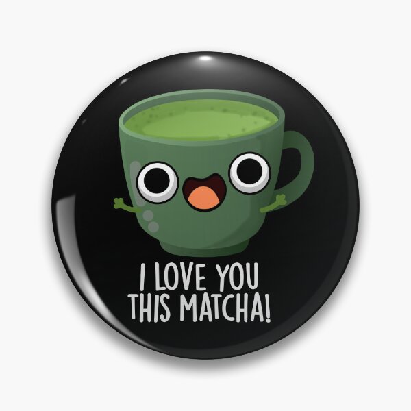 Aperçu de l'œuvre Je t'aime ce jeu de mots drôle de boisson au matcha (Dark BG) créée et vendue par punnybone.