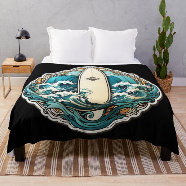 Item preview, Hawaii Setup of Surfboard with Retro Waves designed and sold by NautiChic.