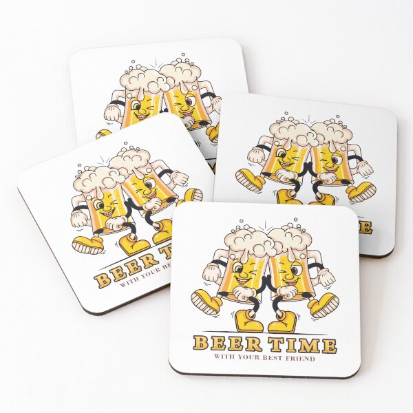 Item preview, Beer Time, Cartoon character toast beer glass designed and sold by Kevyn Adha.