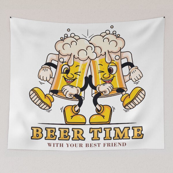 Item preview, Beer Time, Cartoon character toast beer glass designed and sold by Kevyn Adha.