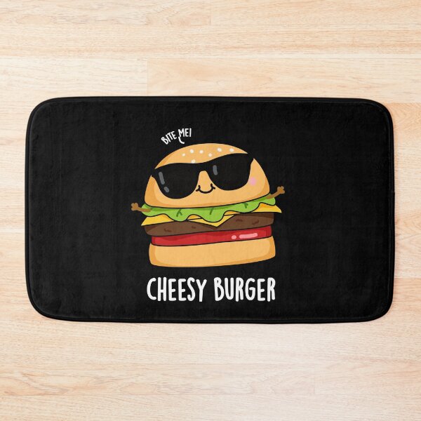 Item preview, Cheesy Burger Funny Food Puns (Dark BG) designed and sold by punnybone.