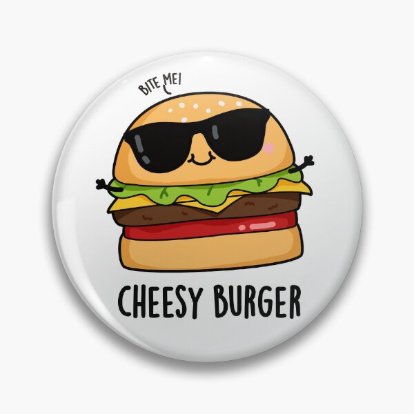 Item preview, Cheesy Burger Funny Food Puns designed and sold by punnybone.